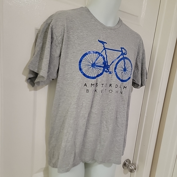 Amsterdam Biketown Fox Originals Grey Shirt Men's Cycling Bike Size Large - Picture 4 of 7